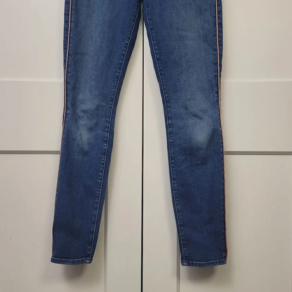 Mother looker high-rise piped skinny jeans in what I had before I had, size 27